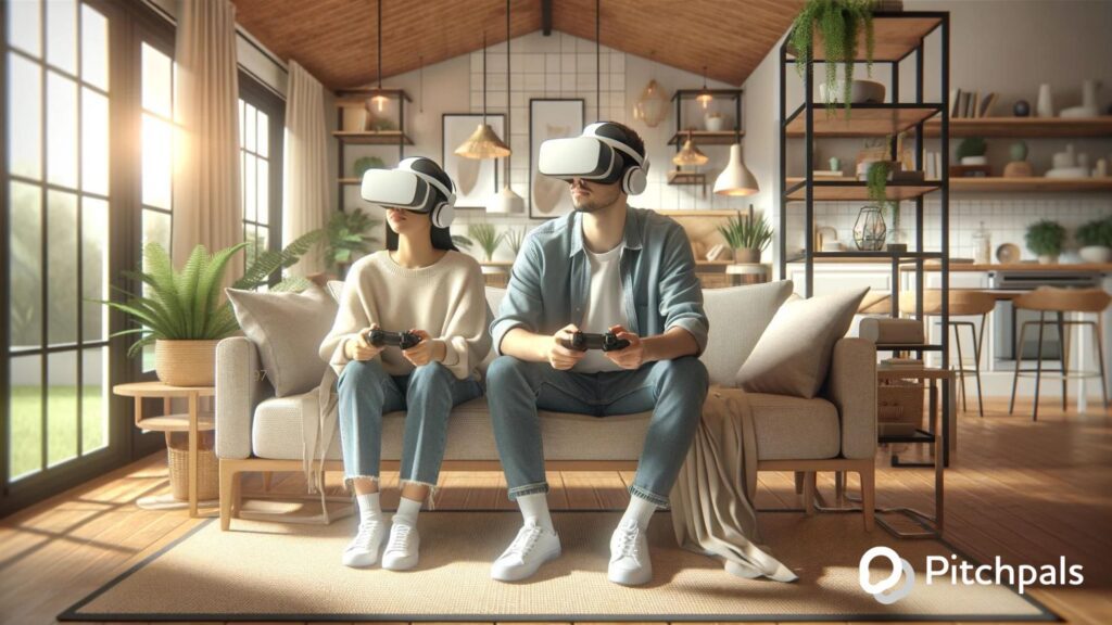 Un couple jouant à un jeu de réalité virtuelle pour renforcer leur communication.